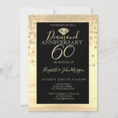Invitation Diamants Or Chic Mariage Anniversaire (Devant)