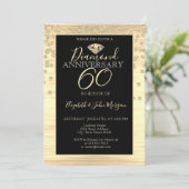 Invitation Diamants Or Chic Mariage Anniversaire (Debout devant)