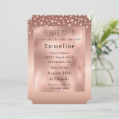 Invitation Diamants or Rose Glam (Debout devant)