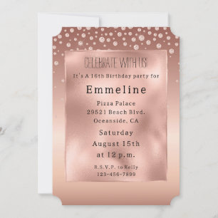 Invitation Diamants or Rose Glam