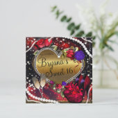 Invitation Diamants Perles Coeur talons aigus doux 16 (Debout devant)