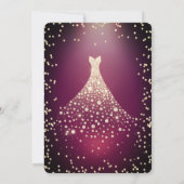 Invitation Diamants, Robe, Bourgogne Rose Sweet 16 (Dos)