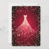 Invitation Diamants, Robe, Quinceañera rouge (Dos)