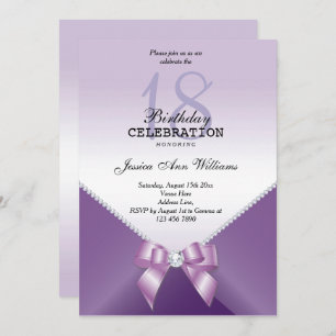Invitation Diamants romantiques et Bow Anniversaire