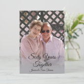 Invitation Diamants romantiques Photo 60 Anniversaire Mariage (Debout devant)