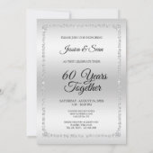 Invitation Diamants romantiques Photo 60 Anniversaire Mariage (Dos)