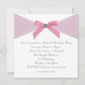 Invitation Diamants Roses Fête d'anniversaire des 16 ans Pink (Dos)