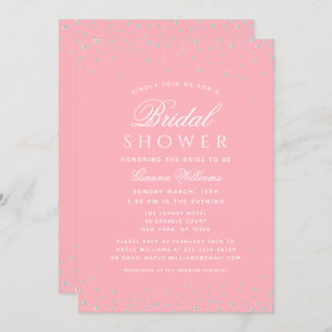 Invitation Diamants roses Fête des mariées moderne de luxe