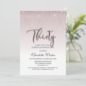 Invitation Diamants roses glamour Surprise 30e anniversaire (Debout devant)