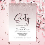 Invitation Diamants roses glamour Surprise 60e anniversaire<br><div class="desc">Organisez votre fête de 60e anniversaire surprise et invitation vos amis et ceux qui vous sont chers avec cette invitation de fête d'anniversaire de diamants roses glamour.</div>