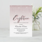 Invitation Diamants roses Roses, Dusty et glamour 18e anniver (Debout devant)