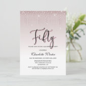 Invitation Diamants roses Roses et brillants 50e anniversaire (Debout devant)