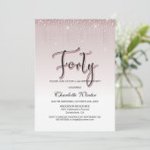 Invitation Diamants roses Roses, roux et glamour 40e annivers (Debout devant)