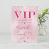 Invitation Diamants Roses VIP Glamour (Debout devant)