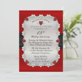 Invitation Diamants Rubis Rouge 15e Anniversaire de Mariage (Debout devant)