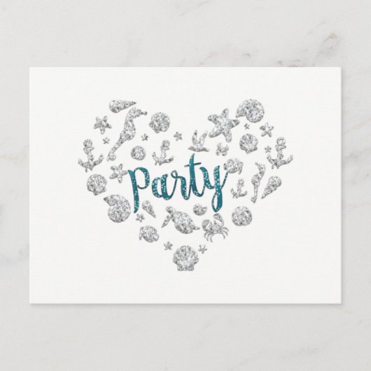 Invitation Diamants Saphyr Fête sur la Plage à Sau (Devant)