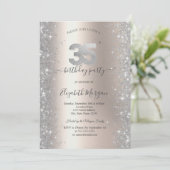 Invitation Diamants Silver Sparkle Ivory Fête des 35 ans (Debout devant)