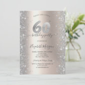 Invitation Diamants Silver Sparkle Ivory Fête des 60 ans (Debout devant)