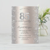 Invitation Diamants Silver Sparkle Ivory Fête des 85 ans (Debout devant)