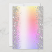 Invitation Diamants Silver Sparkle Ombre Fête d'anniversaire (Dos)