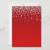 Invitation Diamants Strass Dégradé Rouge 21e Anniversaire (Dos)