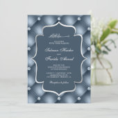 Invitation Diamants touffus Dusty bleu Mariage musulman (Debout devant)