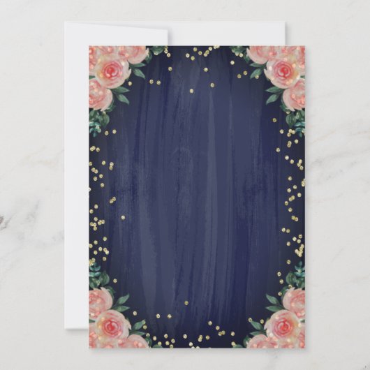 Invitation Diamants Tour Eiffel Or Fleurs Quinceañera (Dos)