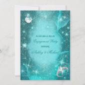 Invitation diamants verts turquoise cosmiques élégants qui sc (Devant)