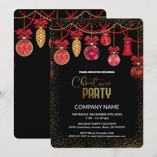 Invitation Diamants Vintages de Noël (Devant / Derrière)