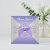 Invitation Diamants Violets Lavender Sweet 16 Anniversaire (Debout devant)