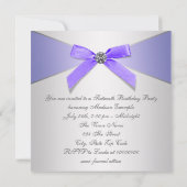 Invitation Diamants Violets Lavender Sweet 16 Anniversaire (Dos)