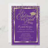 Invitation Diamètre de la casquette de diplôme Violet Graduat (Devant)