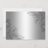 Invitation Diamond 60e Anniversaire Avec Photo Floral Argenté (Dos)