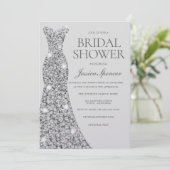 Invitation Diamond Argent Shimmer robe Fête des mariées de ro (Debout devant)