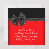 Invitation Diamond Bow Red Black Party (Dos)