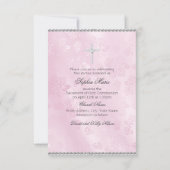 Invitation Diamond Bow rose photo Première communion sainte (Dos)