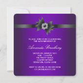 Invitation Diamond Bow Womans Purple 60e anniversaire fête (Dos)