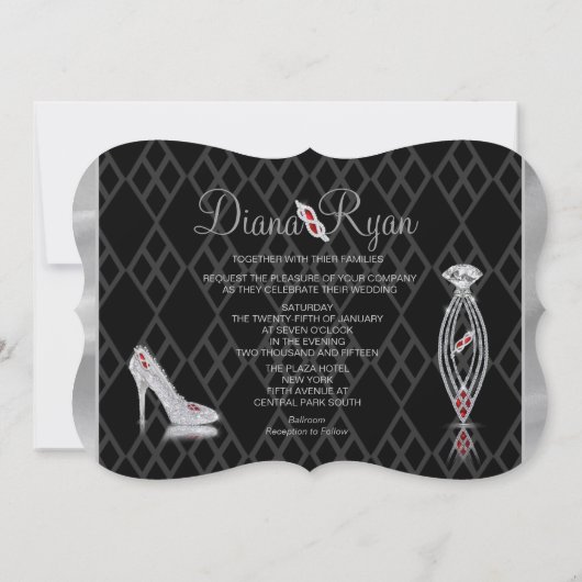 Invitation Diamond Cravate Noire (Dos)