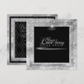 Invitation Diamond Cravate Noire (Devant / Derrière)