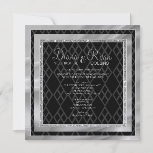 Invitation Diamond Cravate Noire (Dos)