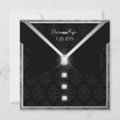 Invitation Diamond Cravate Noire (Devant)