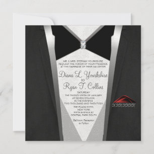 Invitation Diamond Cravate Noire