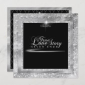 Invitation Diamond Cravate Noire (Devant / Derrière)