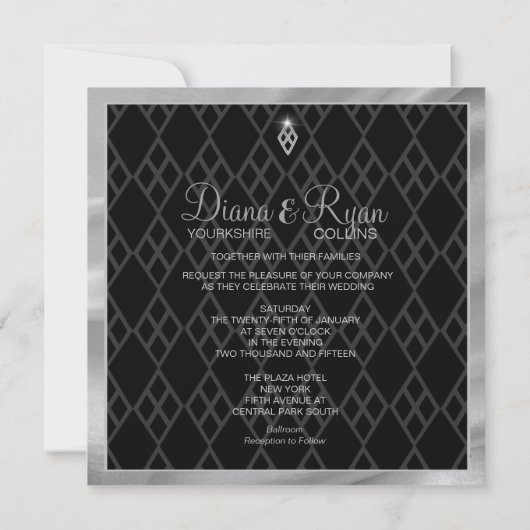 Invitation Diamond Cravate Noire (Dos)