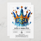 Invitation Diamond Custom Prince Crown Anniversaire (Devant / Derrière)