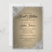 Invitation Diamond Dentelle Étincelle Gown Or Silver Sweet 16 (Dos)