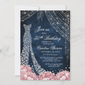 Invitation Diamond Dress Women's 50th Silver Birthday (Devant)