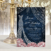 Invitation Diamond Dress Women's 50th Silver Birthday