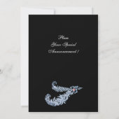 Invitation DIAMOND FEATHERS MONOGRAM, rubis rouge, rose (Dos)