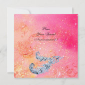 Invitation DIAMOND FEATHERS , paillettes roses (Dos)